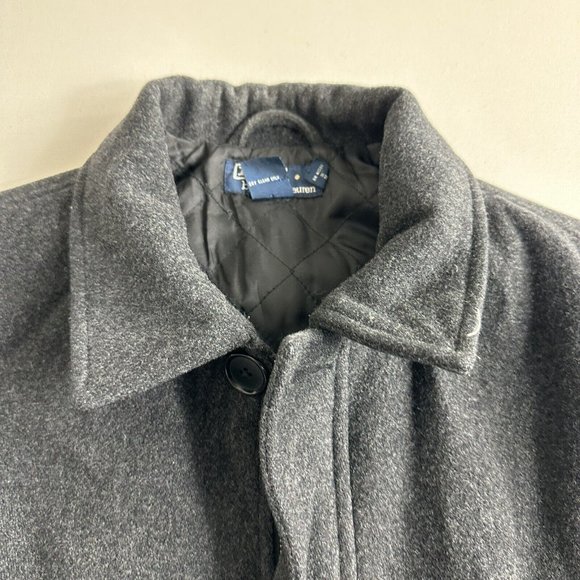 Polo Ralph Lauren Wool Jacket Men Size Large Pea Coat Military Vintage Gray - Picture 8 of 12